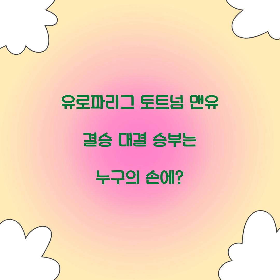 유로파리그 토트넘 맨유 결승