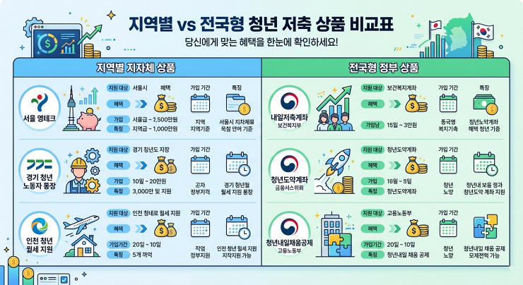 2026 청년통장 지역별 전국형 상품 비교