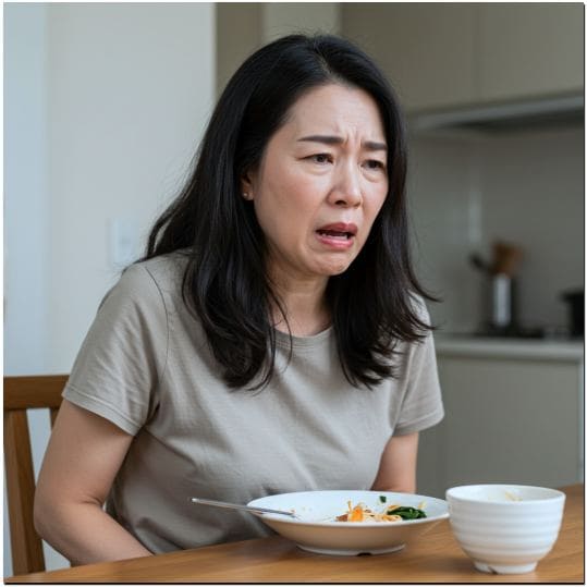 요소회로 이상증 식욕 부진, 밥먹기 힘들어하는 요소회로 이상증 여성