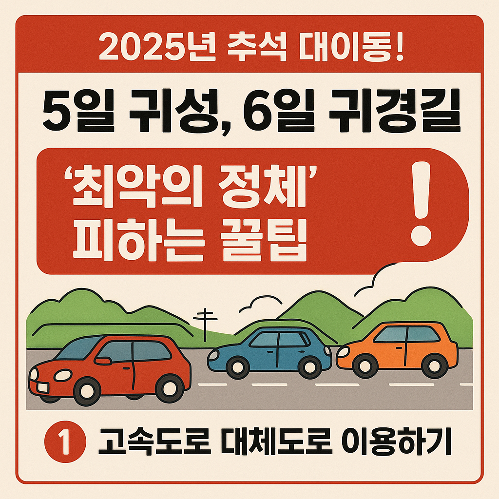 🚗 2025년 추석 대이동! 5일 귀성, 6일 귀경길 '최악의 정체' 피하는 꿀팁!