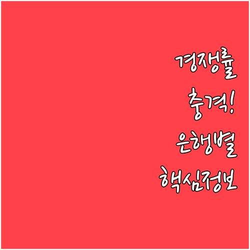 은행별 청년내일저축계좌 8월 경쟁률과..