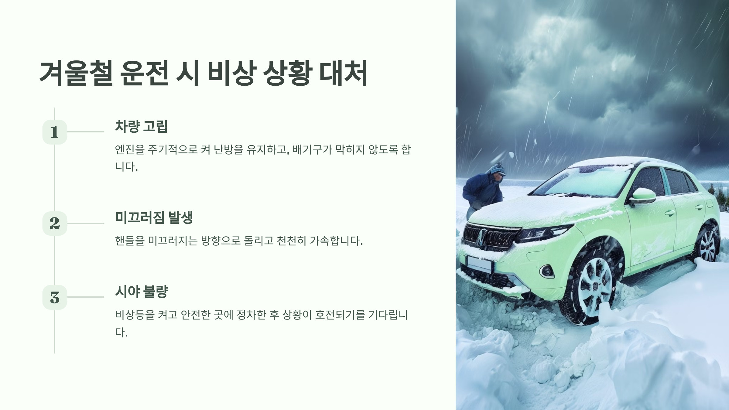 겨울철 운전 시 비상 상황 대처