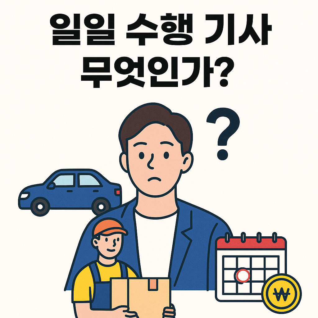 일일 수행 기사, 하루만 일하고 수익내는 신개념 직업!