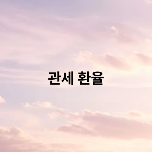 관세 환율