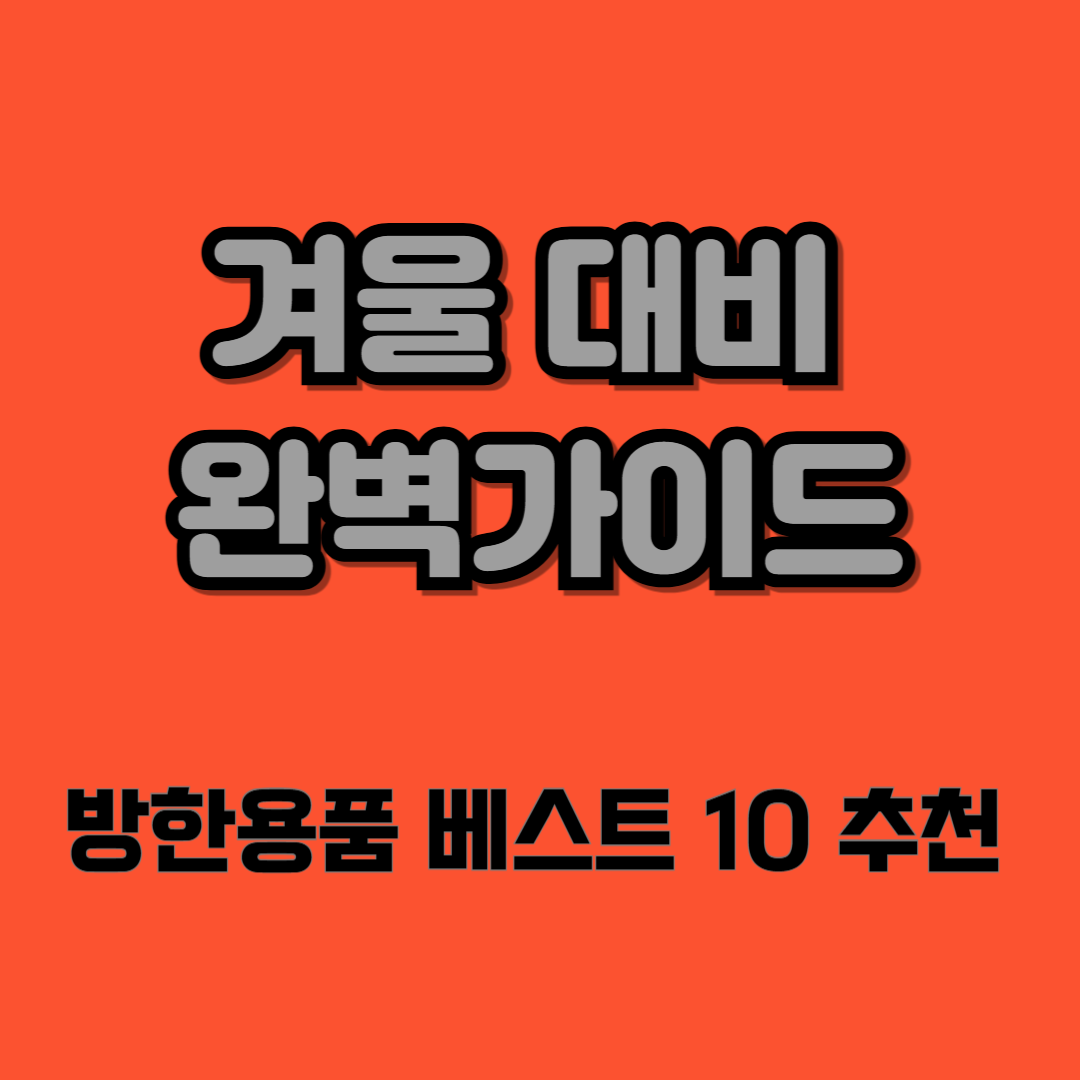 겨울 대비 완벽가이드
방한용품 베스트 10 추천