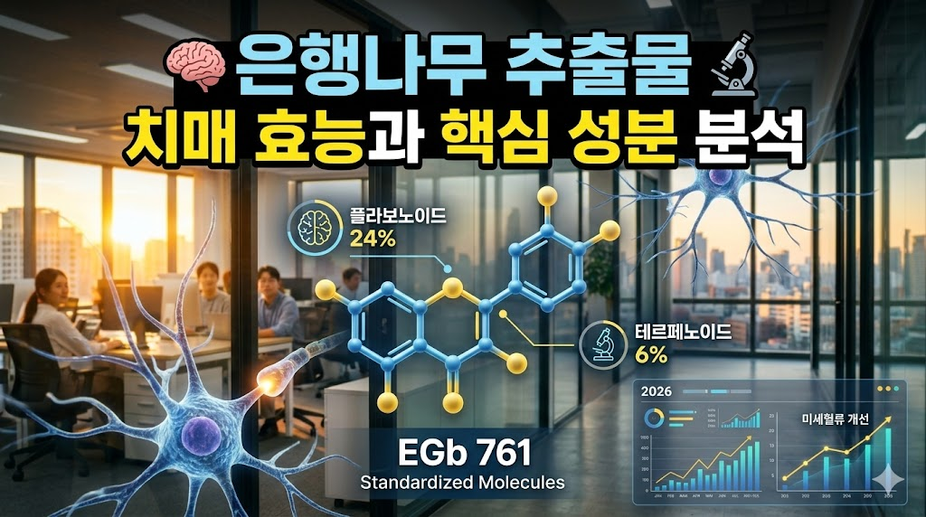 은행나무 추출물 치매 효능의 과학적 근거인 플라보노이드와 테르페노이드 성분 분석 이미지