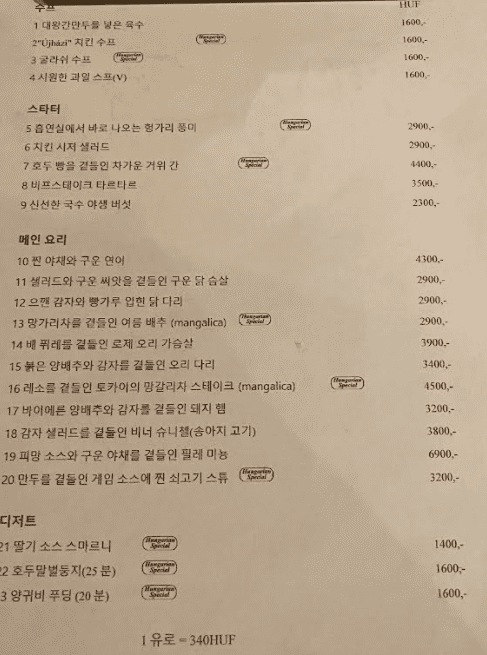 동유럽 부다페스트 헝가리 꼭 가봐야 할 음식점 Kiraly 100 Gastro Corner