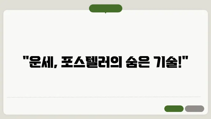 운세 해석을 위한 포스텔러의 비밀 노하우
