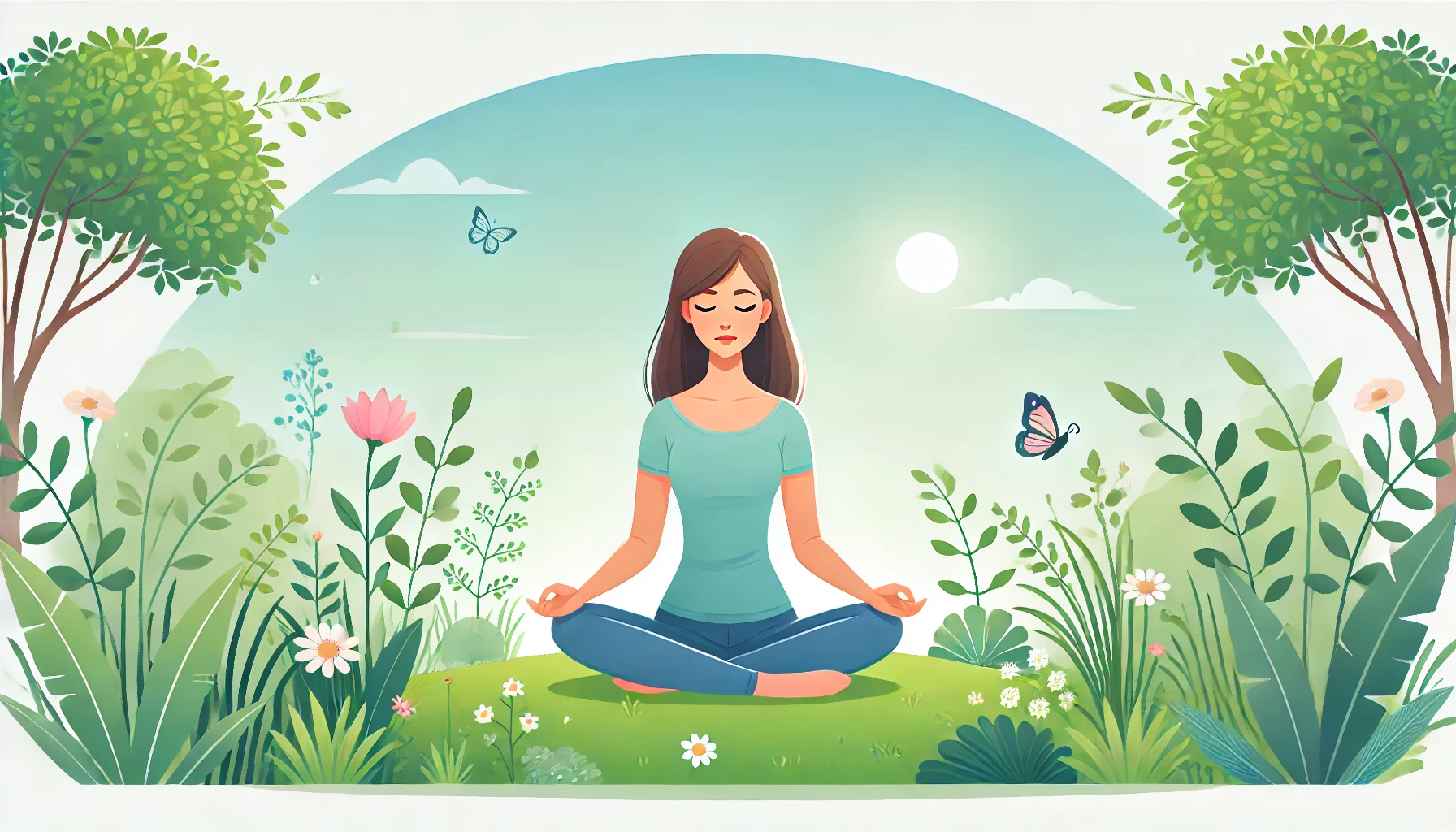 자연에서-명상을-하고있는-여자