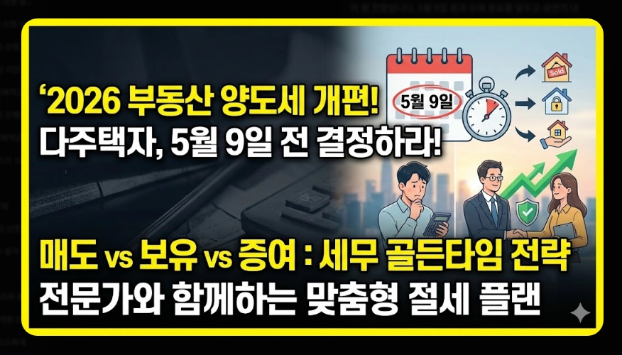 2026 부동산 양도세 개편안 [다주택자 세무 전략] 조정대상지역 중과 판단 및 절세 전략