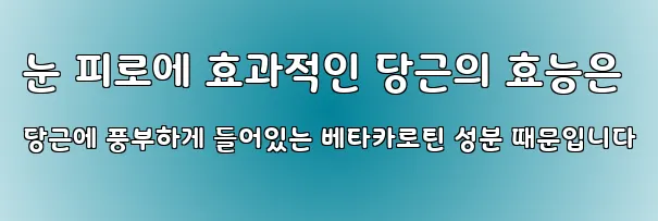 눈 피로에 효과적인 당근의 효능은 당근에 풍부하게 들어있는 베타카로틴 성분 때문입니다
