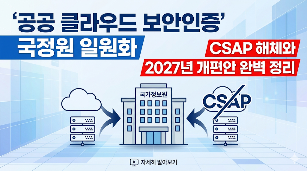 공공 클라우드 보안인증 국정원 일원화: CSAP 해체와 2027년 개편안 완벽 정리