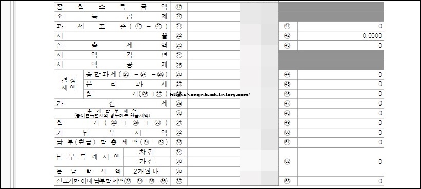 홈택스 화면