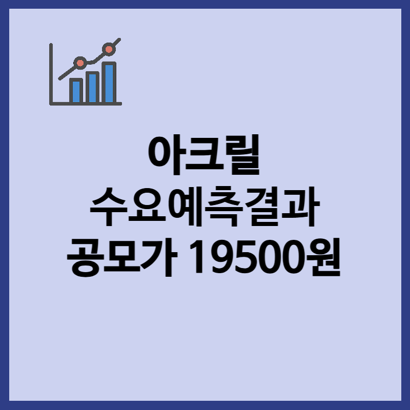 아크릴 수요예측결과, 공모가 19500원, 청약 정보