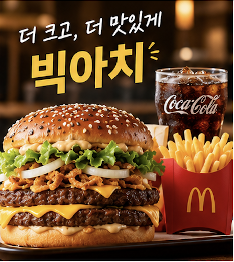맥도날드 빅아치 공식 사이트 메뉴 매장 확인 3곳