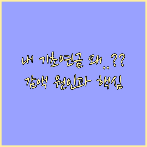 나의 기초연금, 왜 감액되었을까? 원..