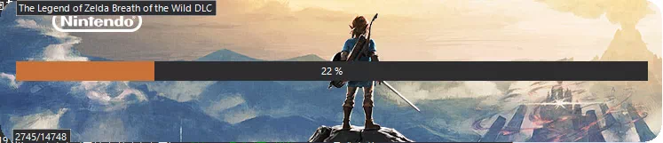 Wii U 젤다 게임 파일 압축 해제 진행 화면