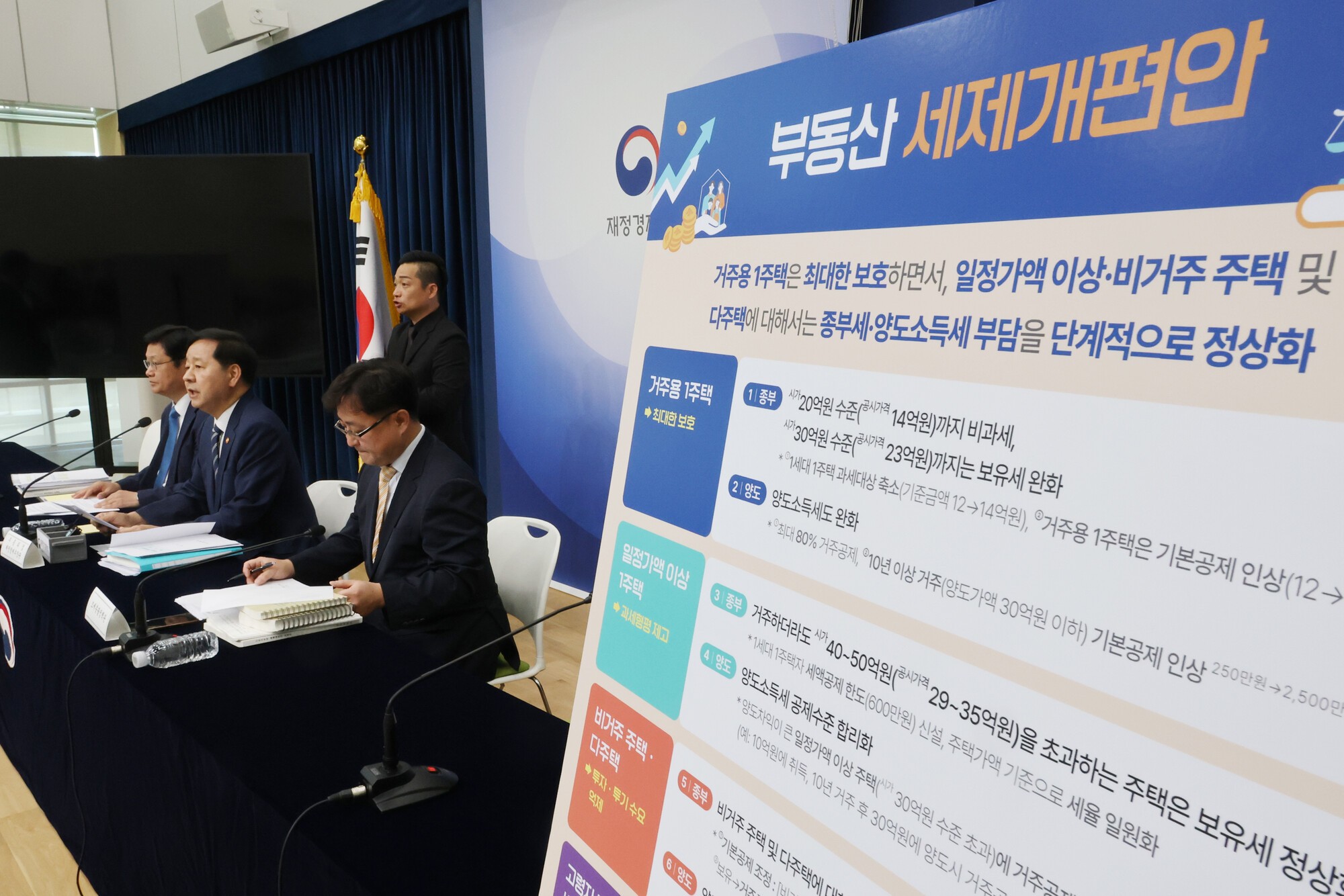 세제개편안 발표 브리핑 현장 및 세제개편 정책 설명 자료