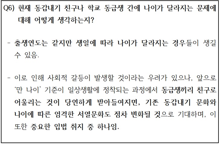 만 나이 도입