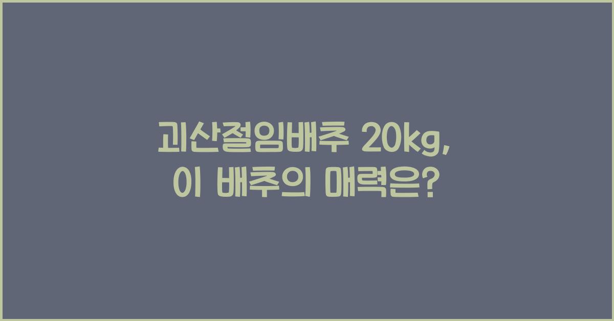 괴산절임배추 20kg