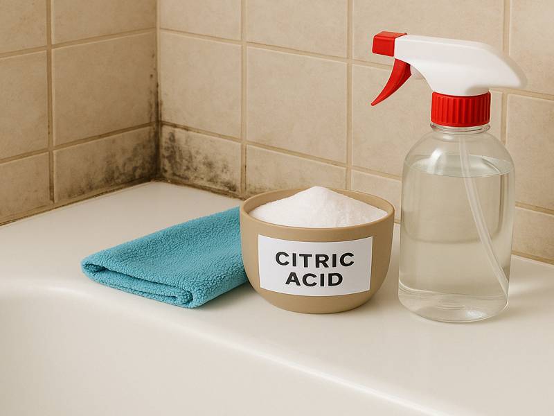 욕실을 위한 천연세제 조합_구연산과 뜨거운 물