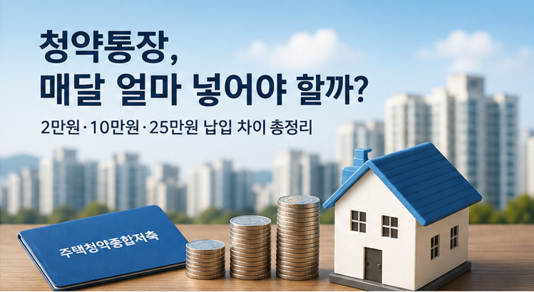 청약통장 매달 얼마 넣어야 할까? 2만원·10만원·25만원 납입 차이 총정리