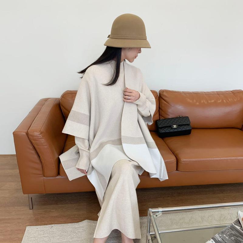 울 망토 판쵸 케이프 숄 가디건