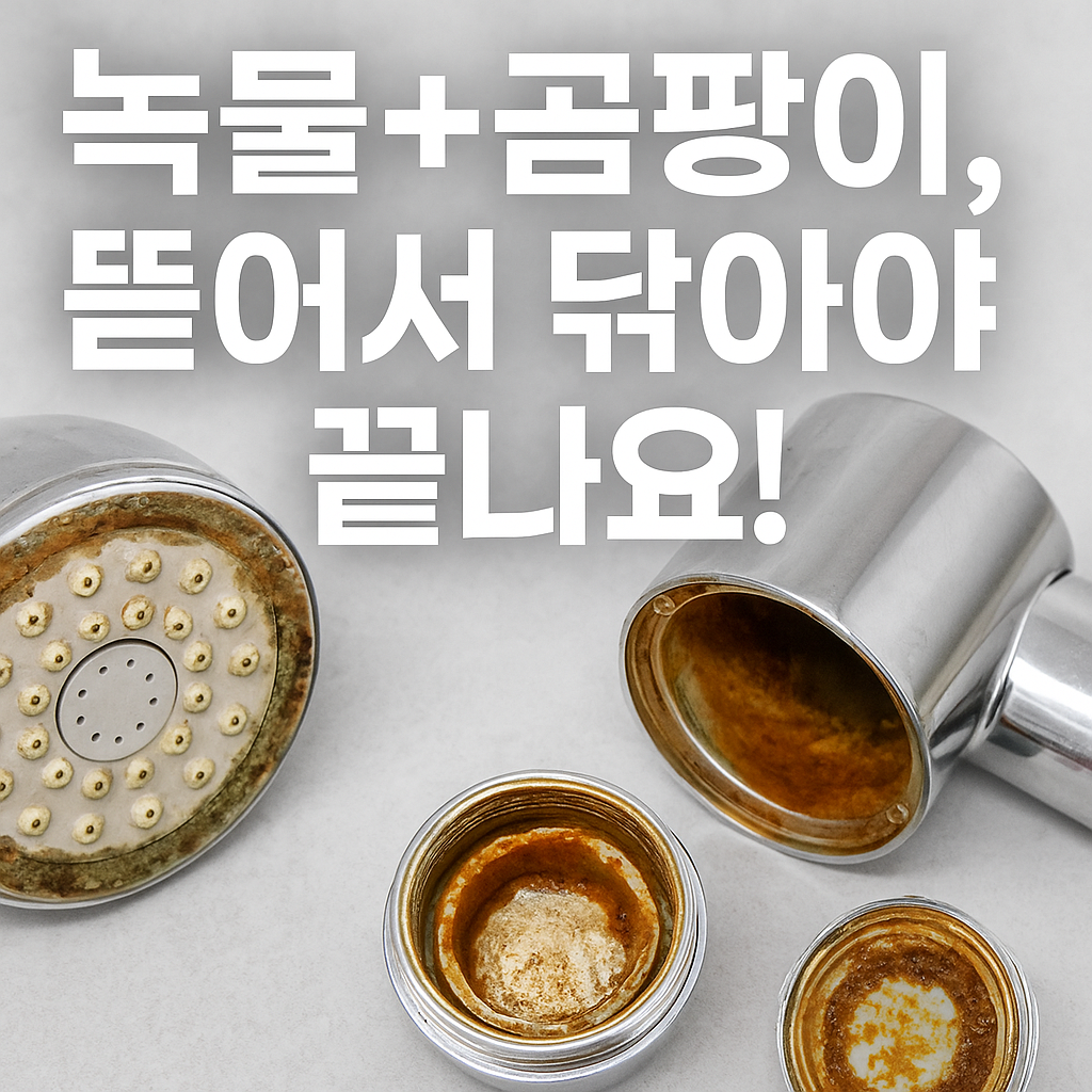 🚿 샤워기 수전 안쪽 ‘녹물+곰팡이’, 뜯어서 청소하는 법