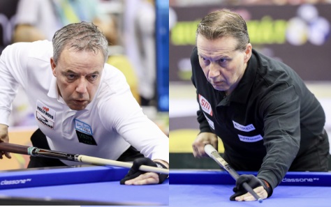 베트남 호치민 3쿠션 당구 월드컵 4강 진출자 - 야스퍼스(좌)와 에디먹스