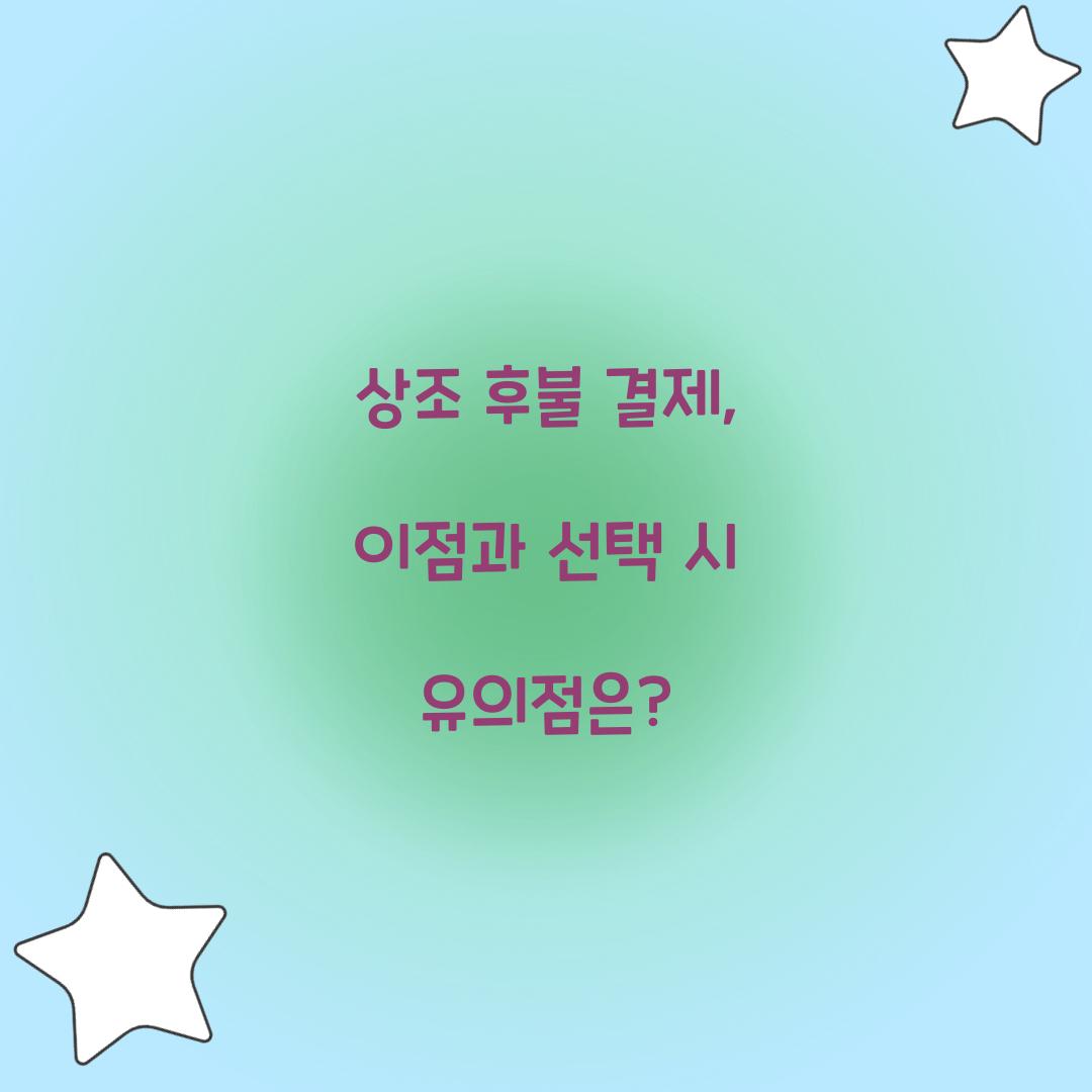 상조 후불 결제