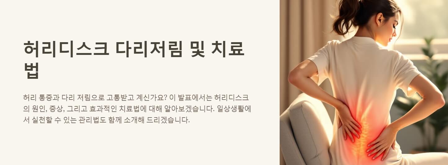 허리디스크 다리저림 및 치료법