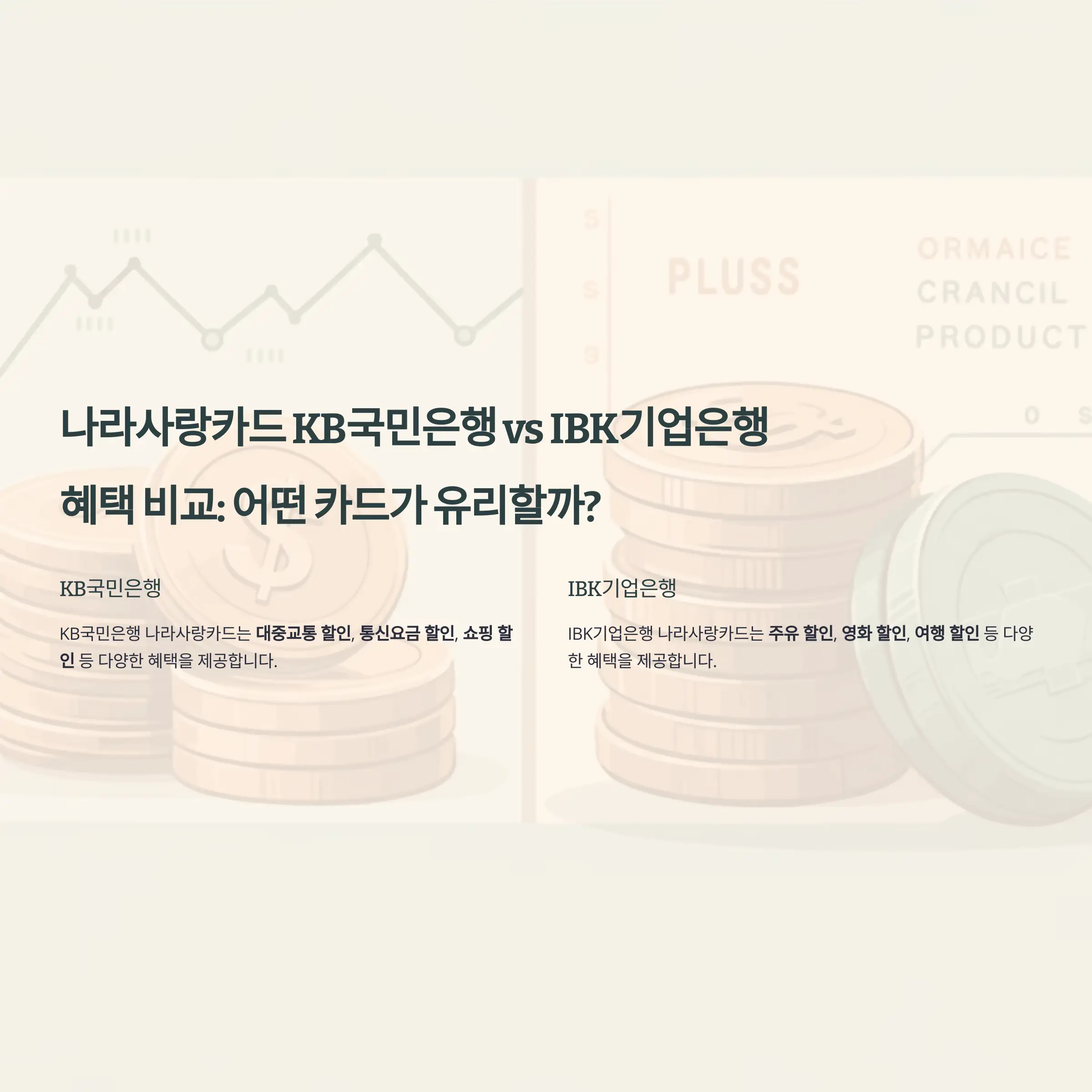 나라사랑카드 KB국민은행 vs IBK기업은행 혜택 비교 : 어떤 카드가 유리할까?