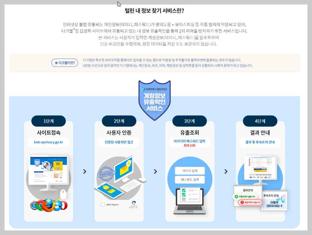 털린 내 정보 찾기