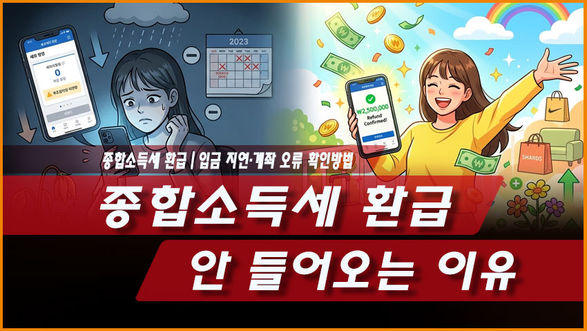 2026 종합소득세 환급 안 들어오는 이유 입금 지연 계좌 오류 확인방법