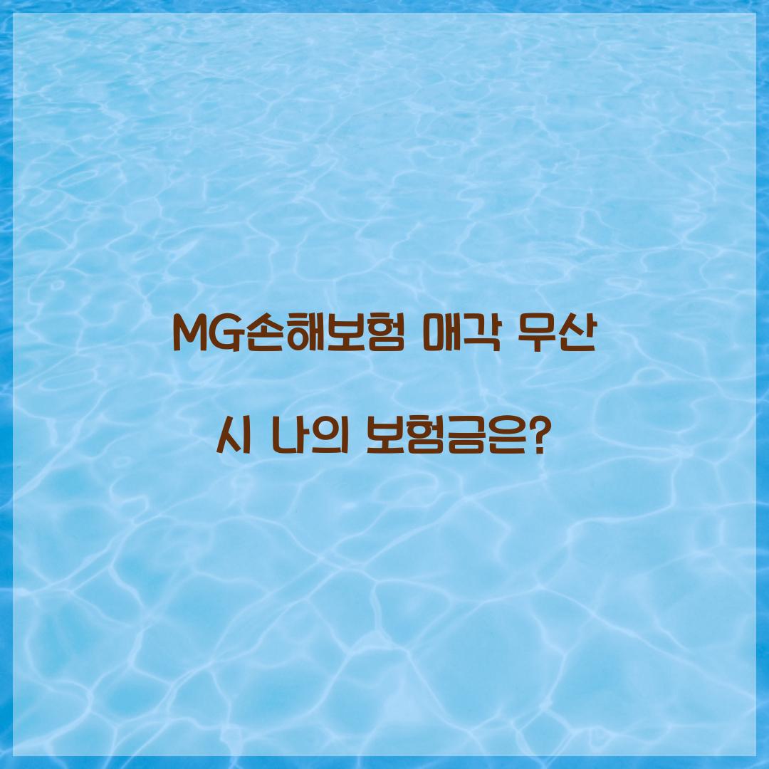 MG손해보험 매각