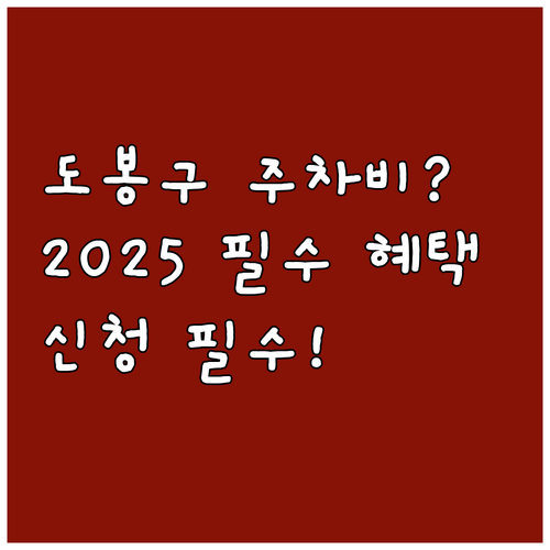 2025년 도봉구 거주자우선주차 감면..