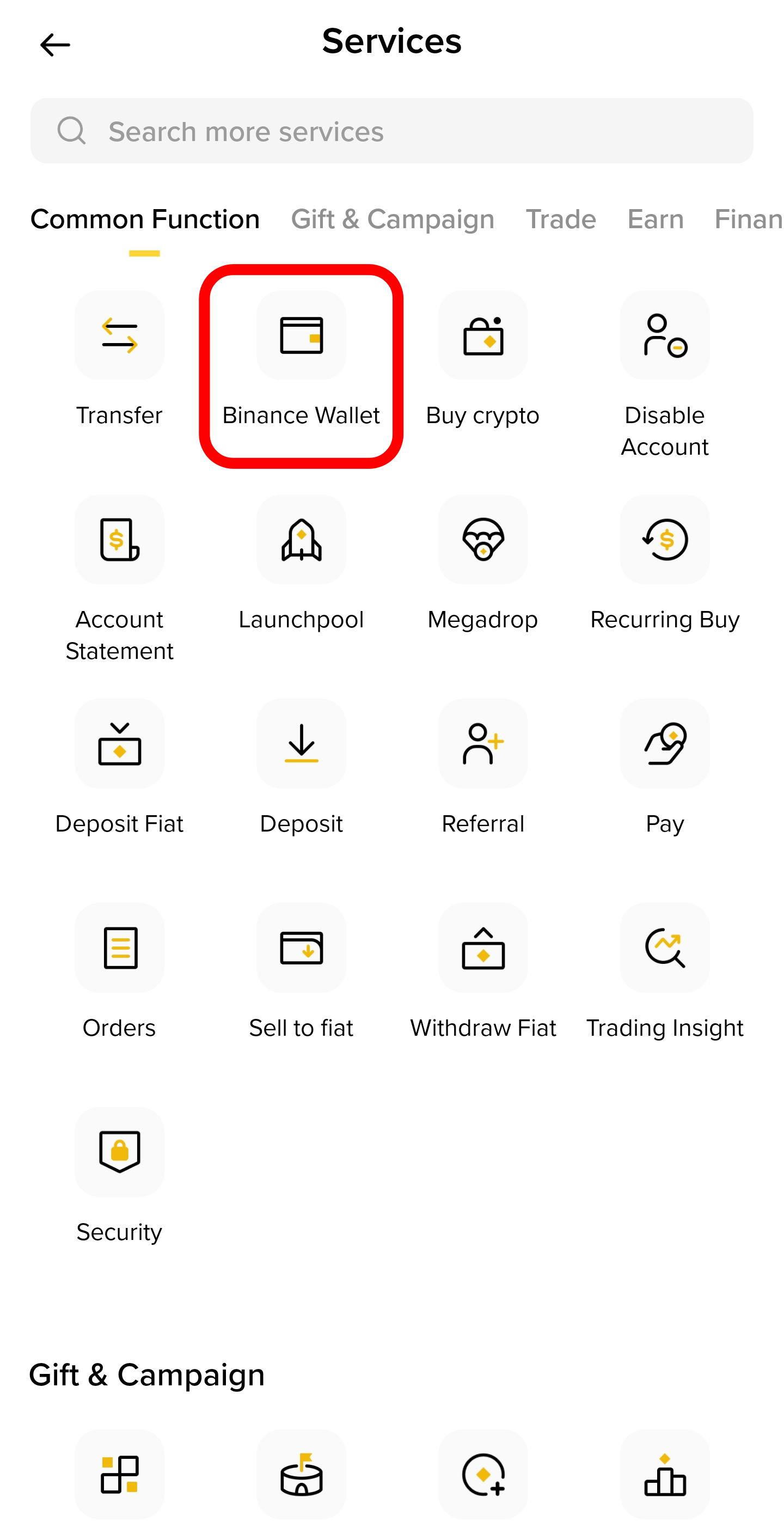 바이낸스 앱 메인화면 Alpha 메뉴와 코인 시세&amp;#44; 웹3 지갑 연동 후 토큰 초기 참여 가능