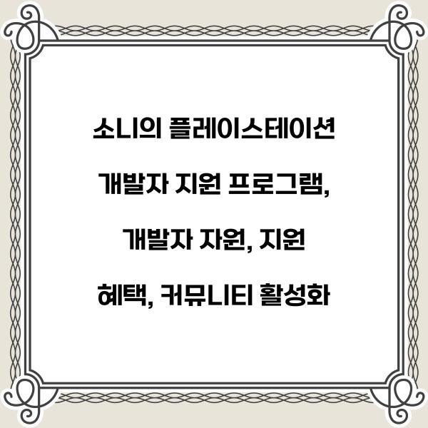 소니의 플레이스테이션 개발자 지원 프로그램