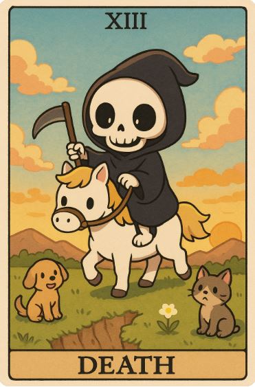 Death, 동물, Death 타로카드, 귀여운 동물 일러스트