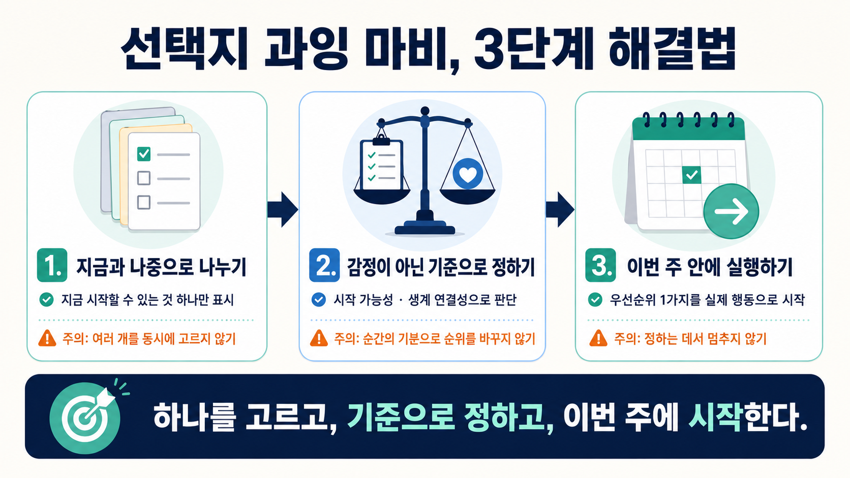 선택지 과잉 마비 3단계 해결법