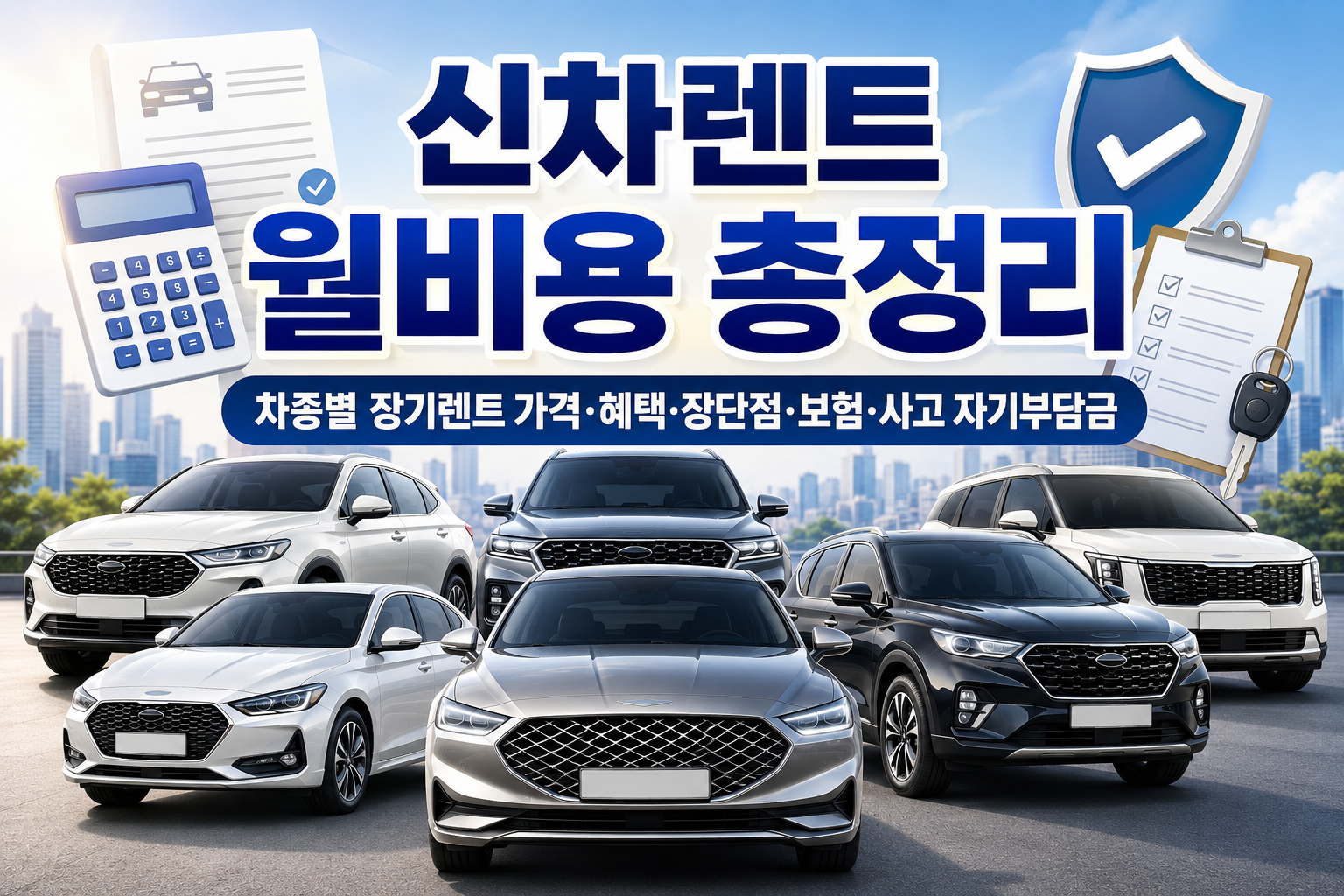 신차렌트 월비용 총정리|차종별 장기렌트 가격·혜택·장단점·보험·사고 자기부담금 관련 사진