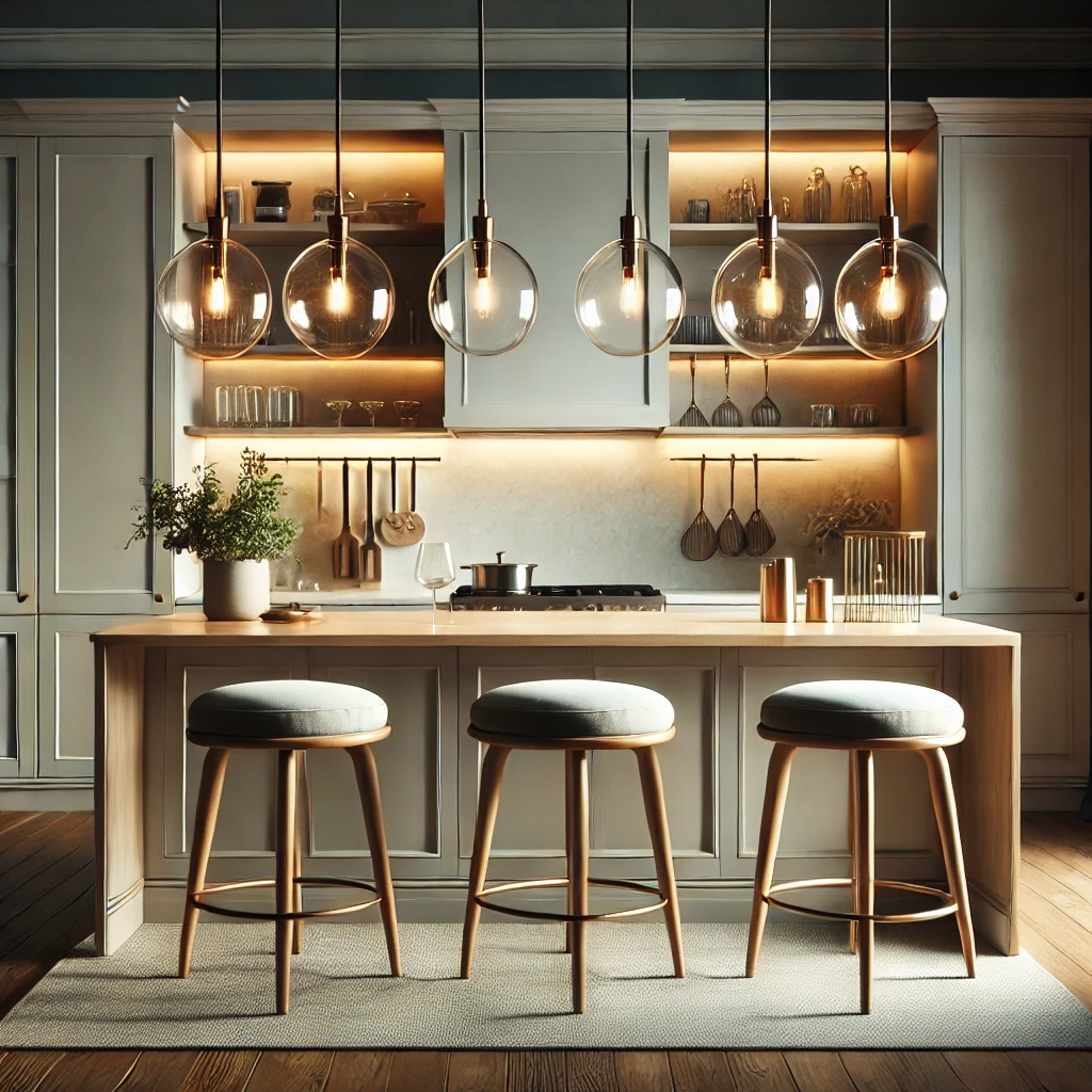 펜던트 조명을 활용한 홈바