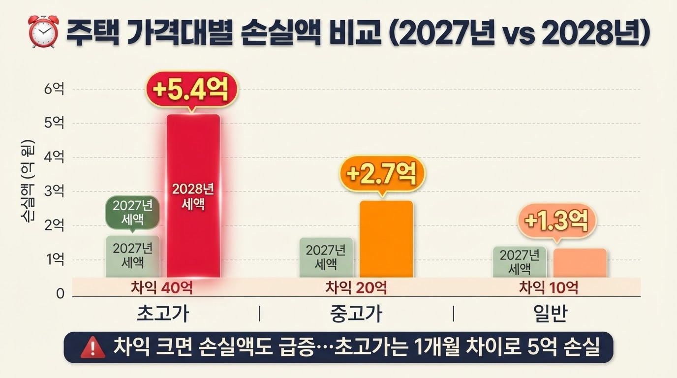 초고가&middot;중고가&middot;일반 주택별 손실액 비교