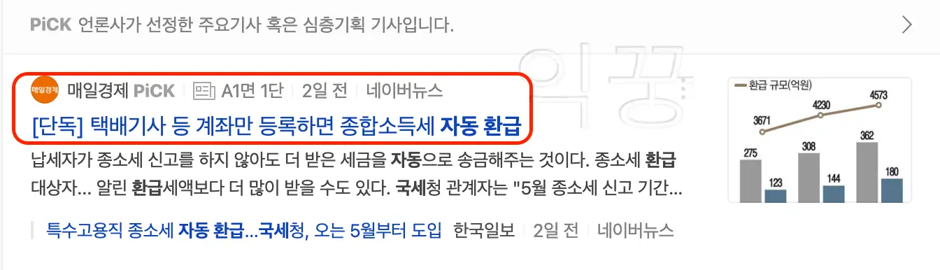 종합소득세 자동 환급금 지급