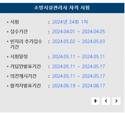 2024 소방시설관리사 시험일정, 응시자격(합격률, 연봉)