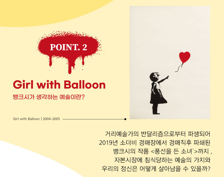 뱅크시의 가장 유명한 작품 중 하나인 <풍선을 든 소녀>