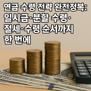 연금 수령 전략 완전정복 일시금·분할·절세·수령 순서까지 한 번에