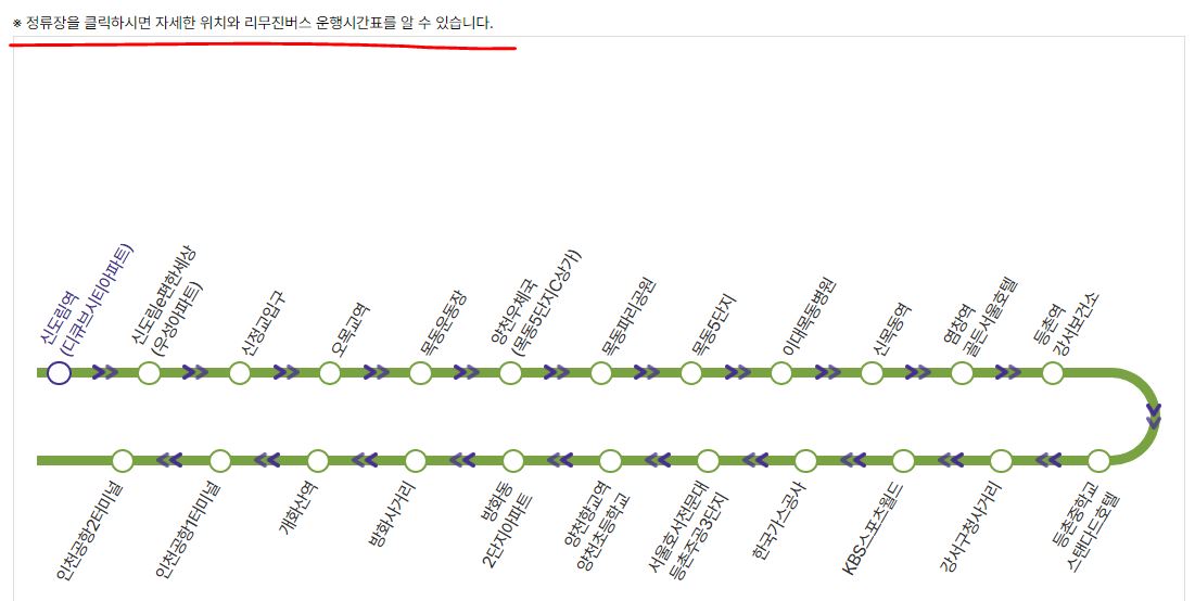 6018번 신도림 인천공항 리무진 버스 노선 시간표 요금 예약 방법