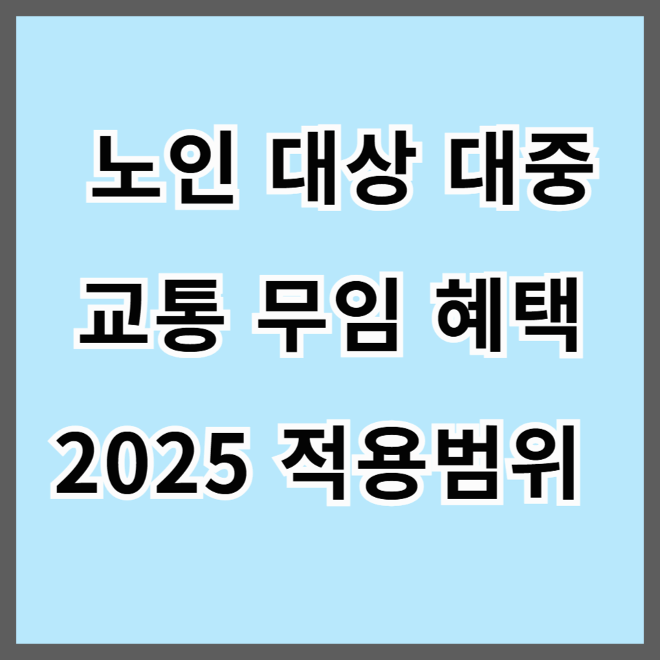 노인 대상 대중교통 무임 혜택 2025년 적용범위