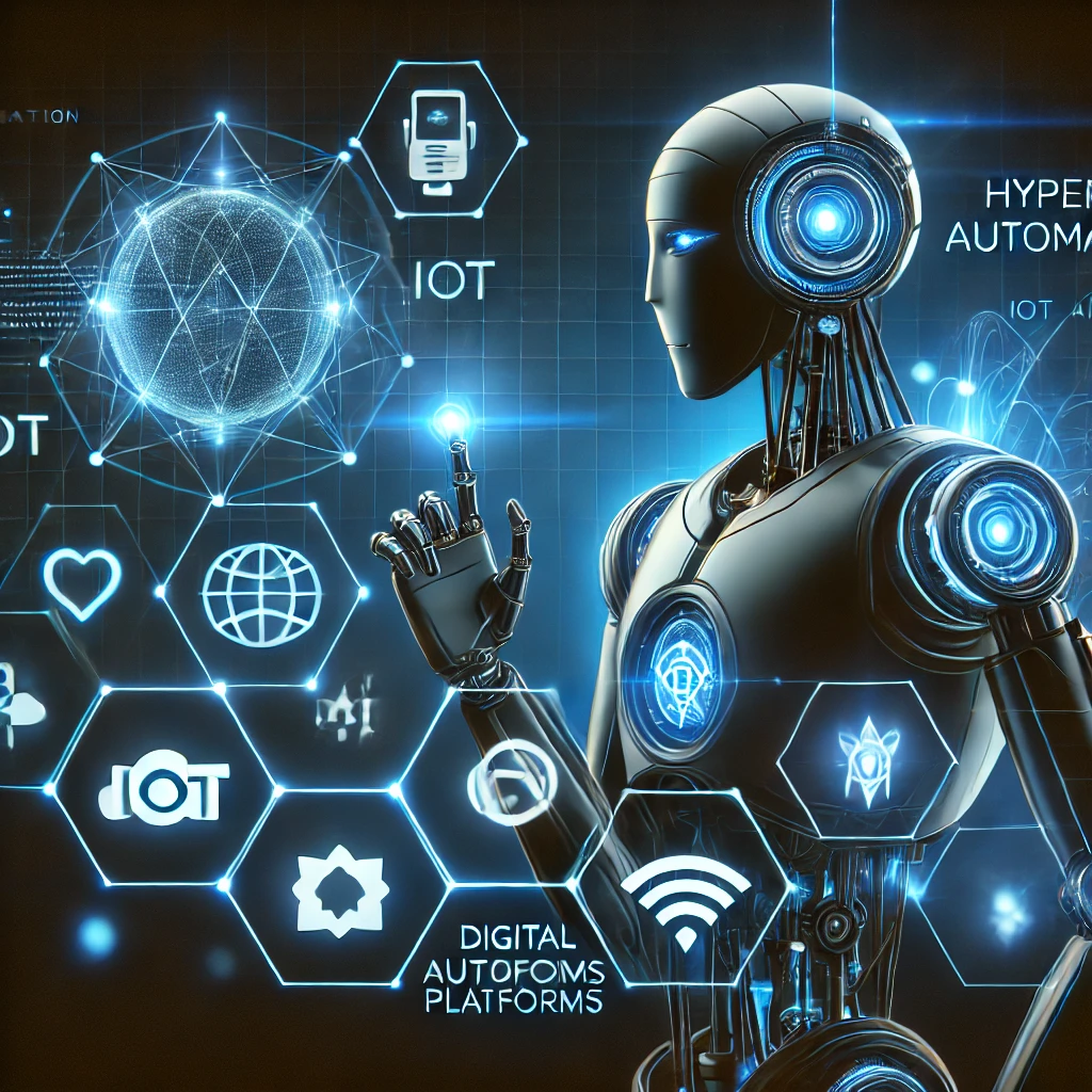 하이퍼 자동화의 기술 통합을 상징하는 이미지